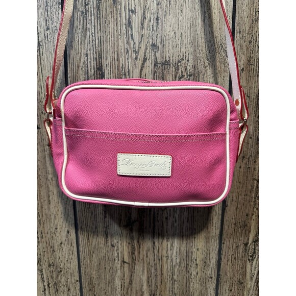 Dooney & Bourke Handbags - Dooney & Bourke Saffiano Pink & Natural Leather Medium Crossbody Bag